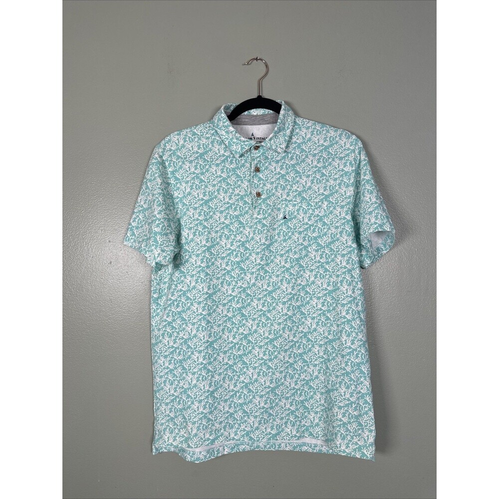 Tailor Vintage Amazonite Coral Airotec Performance Jersey Golf Polo Men’s Small‎